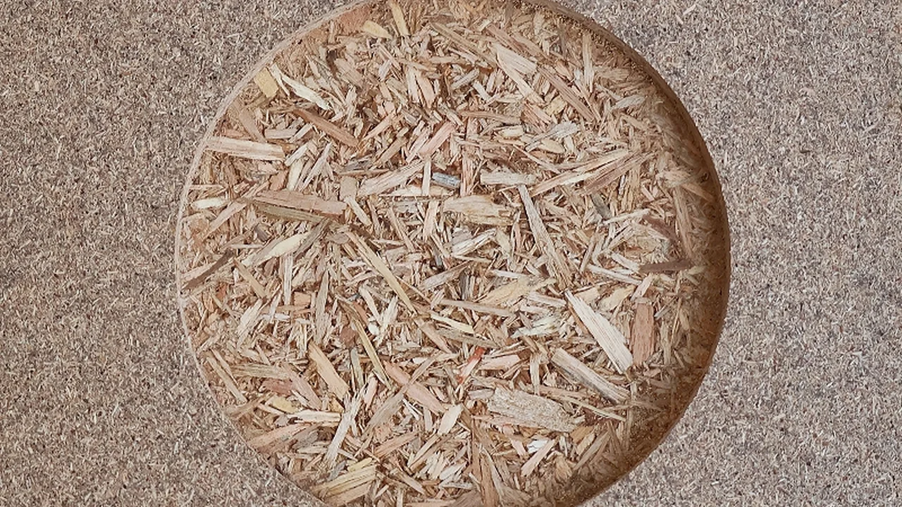 Melamine faced particle board close detail
